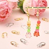 40Pcs 4 Colors Brass Micro Pave Clear Cubic Zirconia Hoop Earring Findings KK-CJ0003-97-6