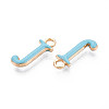 Rack Plating Alloy Enamel Pendants ENAM-T024-53J-G-2
