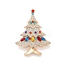 Christmas Tree Alloy Rhinestone Lapel Pins for Clothes JEWB-H033-08A-KCG-1