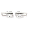 925 Sterling Silver Pave Clear Cubic Zirconia Rectangle with Heart Charms STER-P071-17S-1