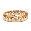 Elephant Stretch Bracelets Set for Girl Women BJEW-JB07127-1