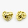 Brass Micro Pave Cubic Zirconia Beads ZIRC-F004-33G-1