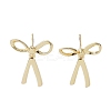 Rack Plating Bowknot Brass Stud Earrings for Women EJEW-NH0002-03G-1