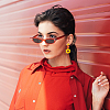 3 Pairs 3 Colors Acrylic Flower Dangle Stud Earrings EJEW-AN0001-36-5