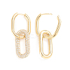 Brass Micro Pave Cubic Zirconia Huggie Hoop Earrings EJEW-G274-09G-02-3