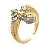 Brass Micro Pave Clear Cubic Zirconia Cuff Rings RJEW-U035-02GP-02-4