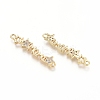 Brass Micro Pave Clear Cubic Zirconia Links connectors ZIRC-G152-15G-2
