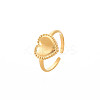 Ion Plating(IP) 304 Stainless Steel Heart Open Cuff Ring for Women RJEW-S405-219G-3