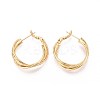 Twist Brass Hoop Earrings EJEW-T047-99G-1