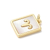 Brass Pave Natural White Shell Pendants KK-S522-09G-J-3