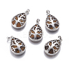 Natural Tiger Eye Pendants G-XCP0001-40-2