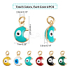 24Pcs 6 Colors Brass Enamel Charms KK-PH0001-85-4