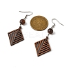 6 Pairs 6 Styles Natural Walnut Wood Dangle Earrings for Women EJEW-JE06101-4