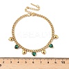 304 Stainless Steel Rhinestone Heart Charm Bracelets BJEW-V011-01G-02-2