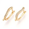 Brass Micro Pave Cubic Zirconia Hoop Earring Finding KK-N261-37G-1