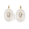 Natural Quartz Crystal & Cubic Zirconia Pendants G-Z076-01G-14-1