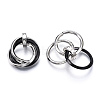 Ion Plating(IP) 201 Stainless Steel Interlocking Ring Pendants LS-STAS-N099-01B-2