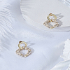 1Pair Rhombus Alloy Micro Pave Clear Cubic Zirconia Dangle Stud Earrings EJEW-LP0008-022-3