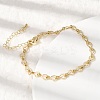 Brass Teardrop Link Chain Bracelets for Women BJEW-F531-04G-3