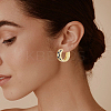 2 Pairs 2 Colors Rack Plating Brass Hoop Earrings EJEW-BBC0002-11-5