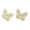 Cubic Zirconia Butterfly Stud Earrings EJEW-G353-04G-1