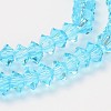 Faceted Bicone Transparent Glass Bead Strands GLAA-J082-A09-1