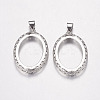 Brass Pendant Cabochon Open Back Settings KK-K196-18P-1