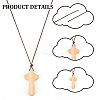 Wood Cross Pendant Decorations WOOD-WH0034-55B-5