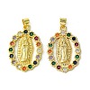 Brass Micro Pave Colorful Cubic Zirconia Pendants KK-H472-51C-G-1