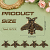 24Pcs Bees Alloy Brooch JEWB-ME0001-21AB-2