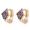 Rack Plating Brass Micro Pave Colorful Cubic Zirconia Hoop Earrings for Women LS-EJEW-P238-01KCG-1