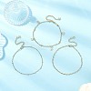 3Pcs 3 Styles 304 Stainless Steel Satellite Chain Dapped Chain Link Chain Anklets Set AJEW-AN00737-1