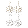 Glass Snowflake Dangle Earrings EJEW-MZ00253-1