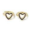 Rack Plating Brass Enamel Heart Cuff Earrings for Women EJEW-C097-15G-2