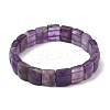 Natural Amethyst Beaded Stretch Bracelets for Unisex G-K303-02D-4