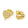 Brass Micro Pave Clear Cubic Zirconia Stud Earring Findings KK-S530-01G-G-2