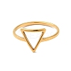 Ion Plating(IP) 201 Stainless Steel Triangle Finger Ring for Women RJEW-G266-05G-1