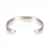 Tarnish Resistant 304 Stainless Steel Cuff Bangles STAS-I110-10-4mm-P-2