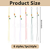 6Pcs 6 Colors Glass Beaded Mobile Phone Lanyard Wrist Strap AJEW-DC0003-28-2