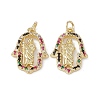 Brass Colorful Cubic Zirconia Pendants KK-E068-VA202-2-2