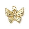 Brass Micro Pave Clear Cubic Zirconia Pendants KK-U005-01N-G-1