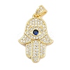 Brass Micro Pave Cubic Zirconia Pendants KK-Q028-64G-1