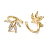 Brass Micro Pave Clear Cubic Zirconia Cuff Earrings for Women EJEW-B057-01G-2