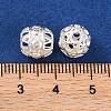 Brass Micro Pave Clear Cubic Zirconia Beads KK-S389-15S-3