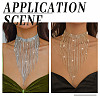 1Pc Iron Rhinestone Tennis Chains Bib Necklace NJEW-FG0001-11B-7