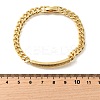 Brass Micro Pave Clear Cubic Zirconia Rectangle Link Bracelets BJEW-F498-01B-G-5
