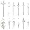 24Pcs 12 Style Alloy & CCB Plastic Big Pendants FIND-UN0002-86-1