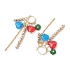 Lmapwork Heart with Flower Hoop Earrings EJEW-JE06253-4