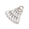 Brass Micro Pave Clear Cubic Zirconia Charms KK-G544-01P-01-2