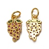 Autumn Theme Brass Micro Pave Cubic Zirconia Charms X-ZIRC-L093-22G-2